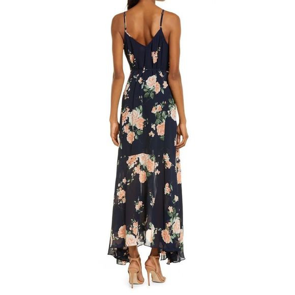 Feeling Freesia Navy Blue Floral Print Maxi Dress - Picture 4 of 12
